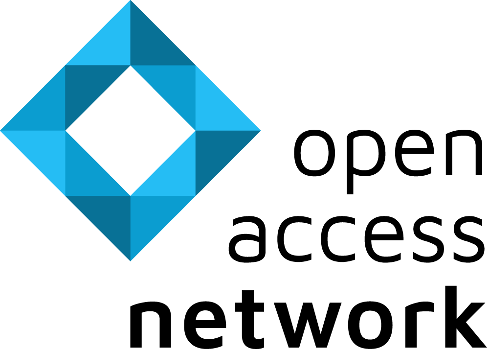 Logo des open-access.network mit blauem Quadrat