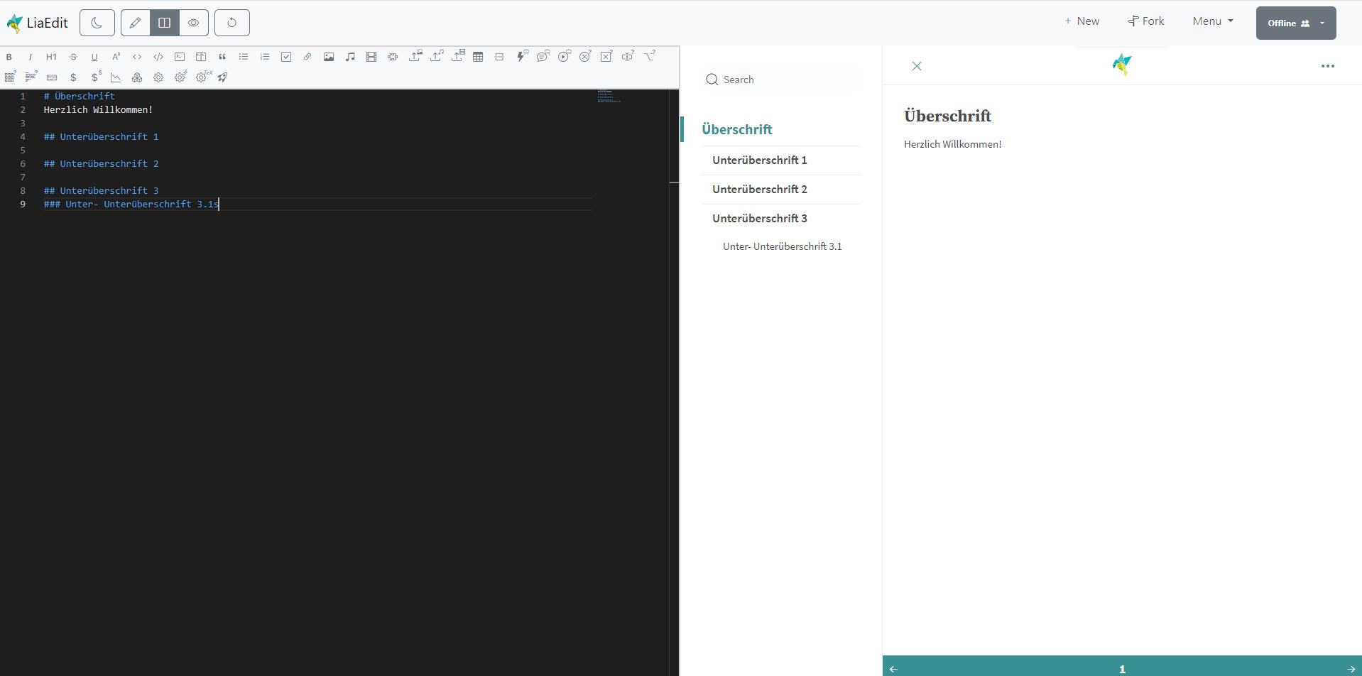 Abbildung: Screenshot LiaEdit Download Markdown-Datei